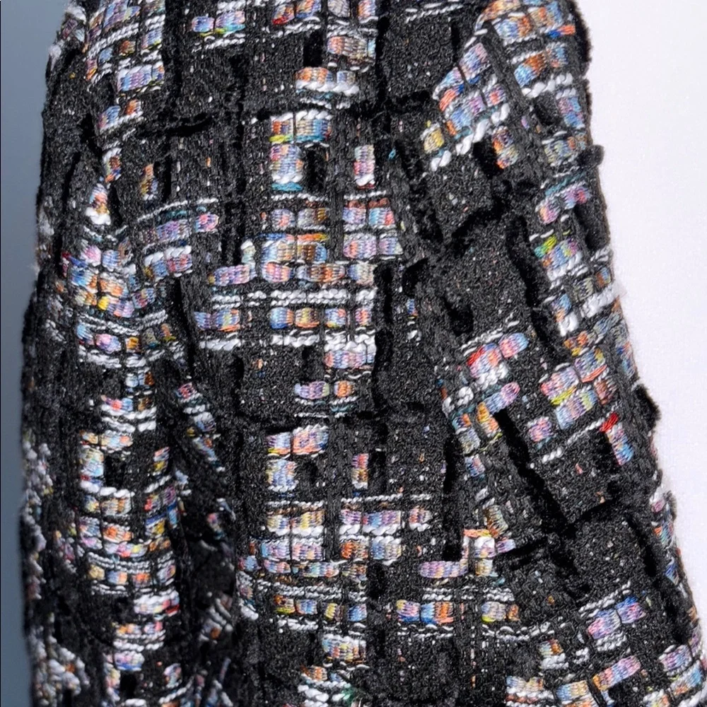 NWT Ecru Black & Multicolor Contemporary Blazer with Textured Fabric - Picture 2 of 3
